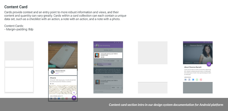 Cards section on our Design System document for Android apps