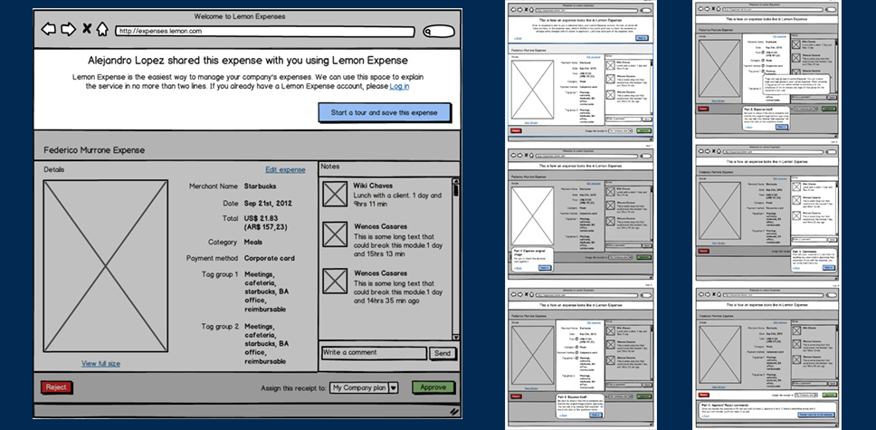 Results of the prototyping and early testing process for the Lemon Expense webapp